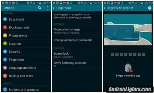 三星s5设置指纹扫描功能