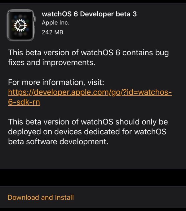 苹果推送第三个watchOS 6测试版 加州表盘新增配色  宅秘