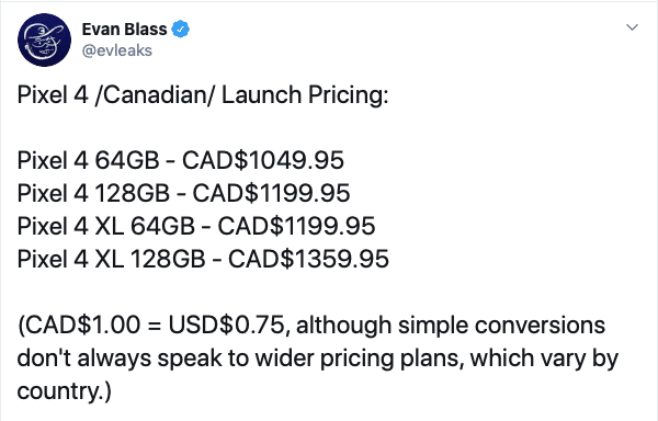 谷歌Pixel 4系列价格曝光 骁龙855/10·15发布/5600起